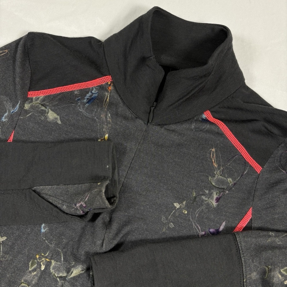 Helly Hansen‎ Merino Wool Base Layer 1/2 Zip Pullover Black Women's XS Skiing